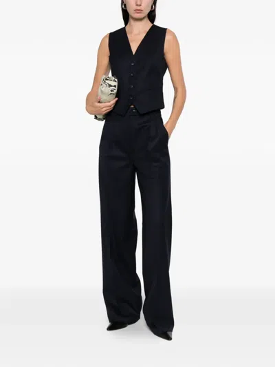 Medeea Pleated-front Tailored Trousers In Blue