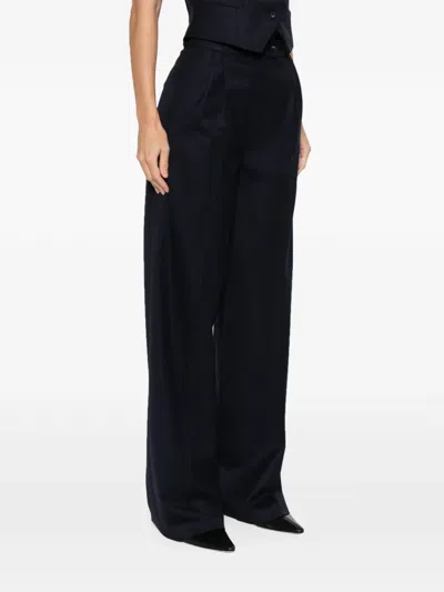 Medeea Pleated-front Tailored Trousers In Blue