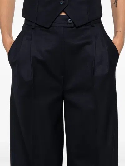 Medeea Pleated-front Tailored Trousers In Blue