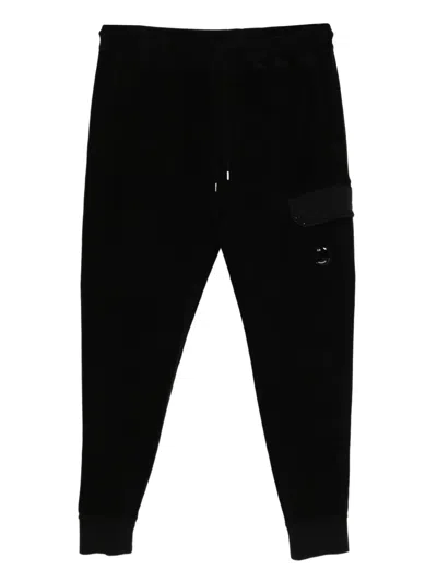 C.p. Company Lens Brushed Track Pants In Black
