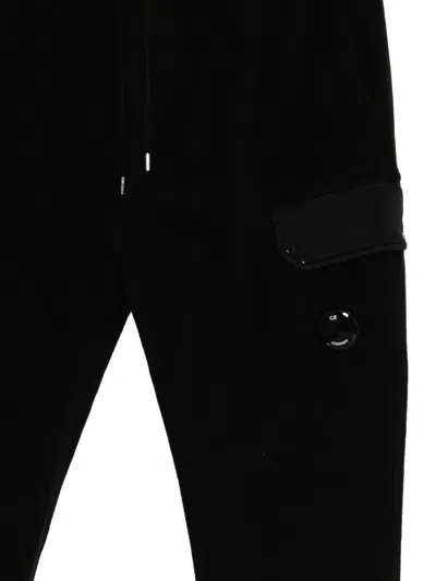 C.p. Company Lens Brushed Track Pants In Black