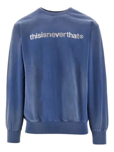This Is Never That Logo-print Sweatshirt In Blue
