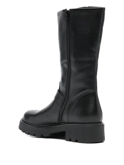 Keys Buckle Strap Boots In Black