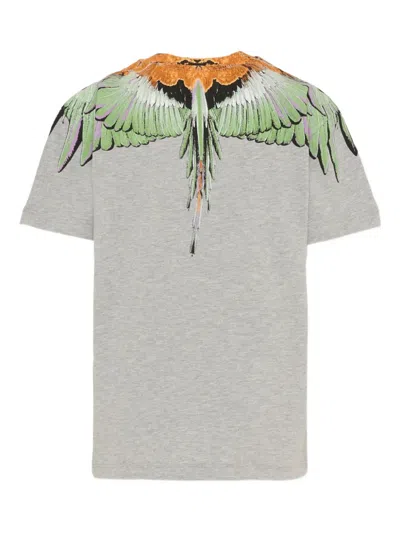 County Of Milan Wings-detail Round-neck T-shirt In Gray