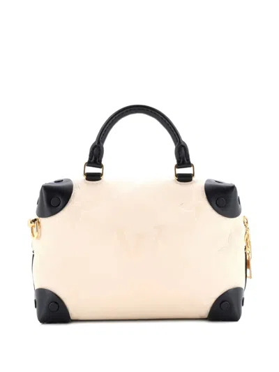 Pre-owned Louis Vuitton Petite Malle Souple Handbag Wild At Heart Monogram Empreinte Giant Crossbody Bag In Black