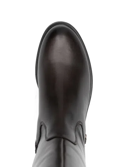 Keys Buckle Strap Boots In Brown