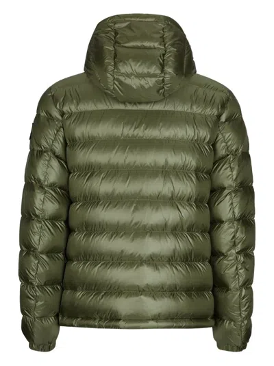 Add Green Quilted Down Jacket With Hood Men In Green