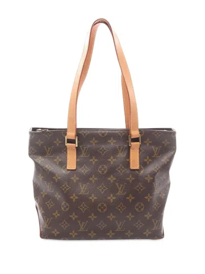 Pre-owned Louis Vuitton 2002 Monogram Cabas Piano Tote Bag In Brown