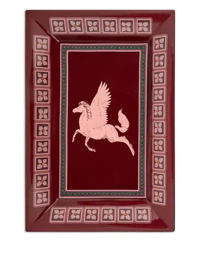 Etro Home Heraldic-motif Ceramic Tray (29.5cm X 20cm) In Multi