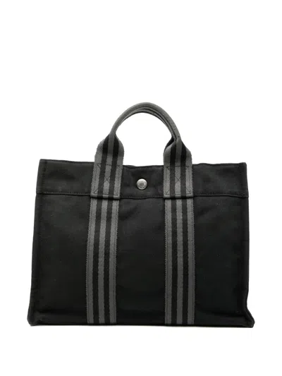 Pre-owned Hermes 1990-2010 Canvas Fourre Tout Pm Tote Bag In Black