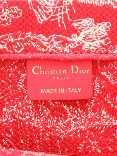 Pre-owned Dior 2020's Book Patterned Double-handle Tote Bag In Red