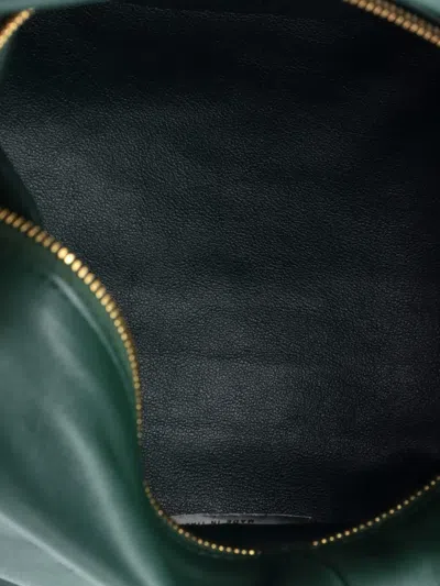 Pre-owned Bottega Veneta Double Knot Leather Mini Hobo Bag In Green