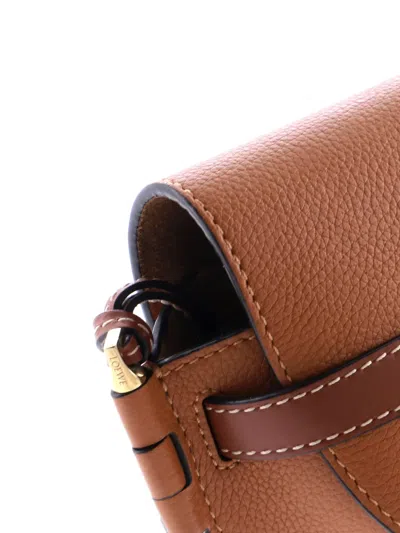 Pre-owned Loewe Gate Shoulder Bag Leather Mini Crossbody Bag In Brown