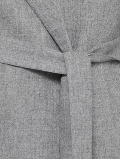 Peserico Longline Blazer Belted Waist In Gray