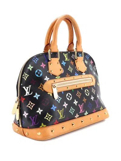 Pre-owned Louis Vuitton Alma Handbag Monogram Multicolor Pm Satchel In Black