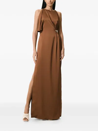 V:pm Atelier Etta Draped Maxi Dress In Brown