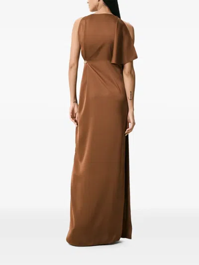 V:pm Atelier Etta Draped Maxi Dress In Brown