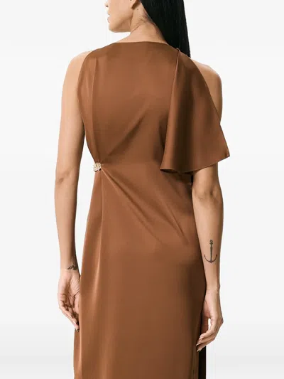 V:pm Atelier Etta Draped Maxi Dress In Brown