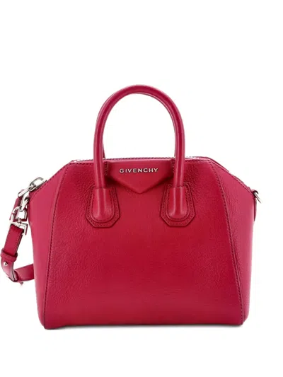 Pre-owned Givenchy Antigona Bag Leather Mini Crossbody Bag In Pink
