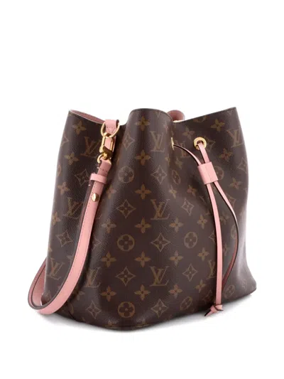 Pre-owned Louis Vuitton Neonoe Handbag Monogram Canvas Mm Bucket Bag In Brown