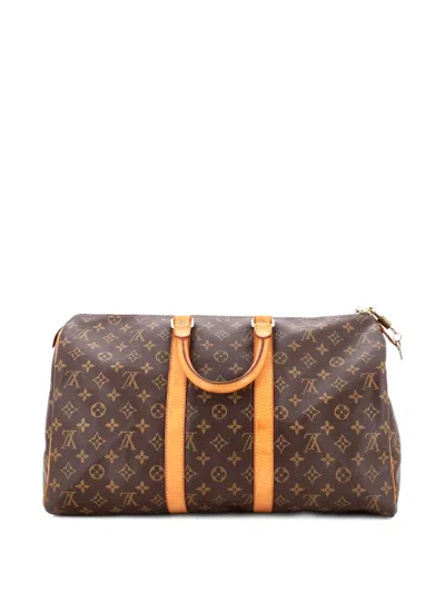 Pre-owned Louis Vuitton Keepall Bag Monogram Canvas 45 Satchel In Brown