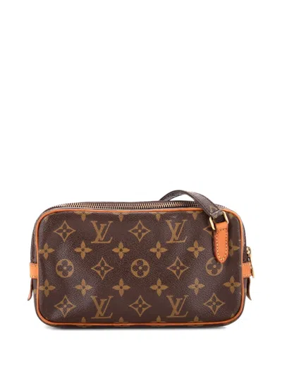 Pre-owned Louis Vuitton Pochette Marly Bandouliere Bag Monogram Canvas Crossbody Bag In Brown