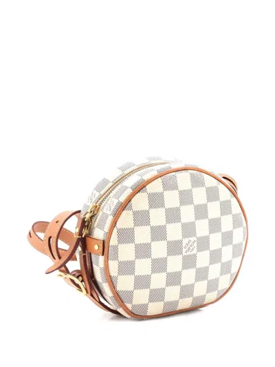 Pre-owned Louis Vuitton Boite Chapeau Souple Bag Damier Pm Crossbody Bag In White