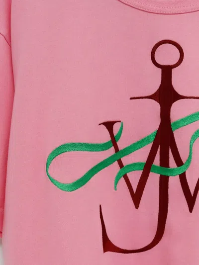 Jw Anderson Embroidered T-shirt In Pink
