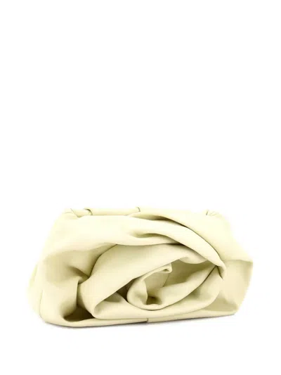 Pre-owned Burberry Rose Leather Clutch Bag In Yellow