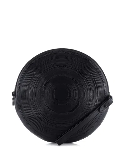 Pre-owned Louis Vuitton Disc Pouch Leather Clutch Bag In Black