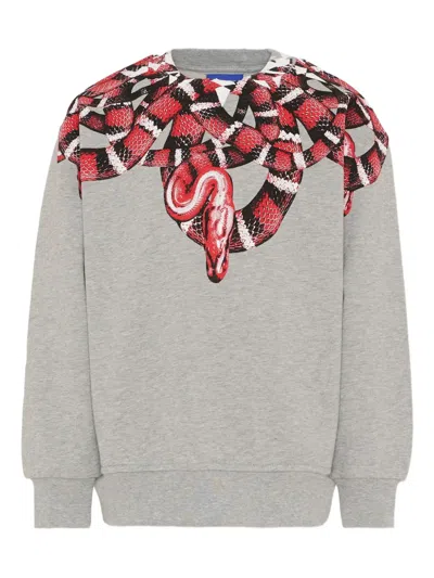 County Of Milan Snake-print Crew-neck Sweatshirt In Gray