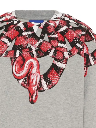 County Of Milan Snake-print Crew-neck Sweatshirt In Gray