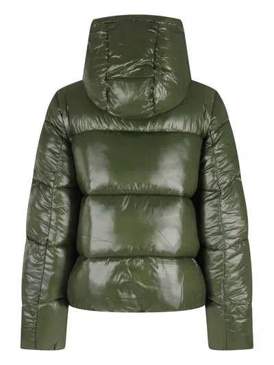 Save The Duck Logo-patch Padded Jacket In Green