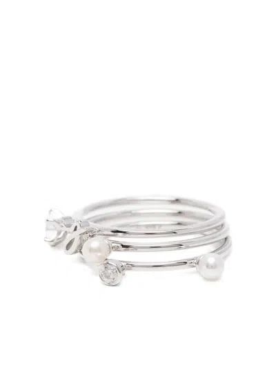 Agnès B. Pearl-embellished Ring In Silver