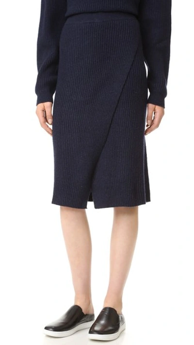 Just Female Corn Knit Skirt In Blue Stone
