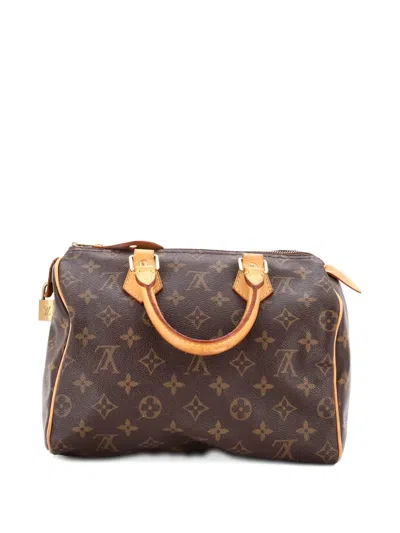Pre-owned Louis Vuitton Speedy Handbag Monogram Canvas 25 Satchel In Brown