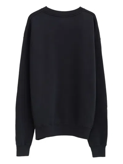 Jw Anderson Embroidered Crew-neck Sweatshirt In Black