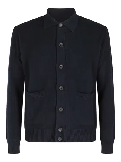 Filippo De Laurentiis Buttoned Pocket Cardigan In Blue