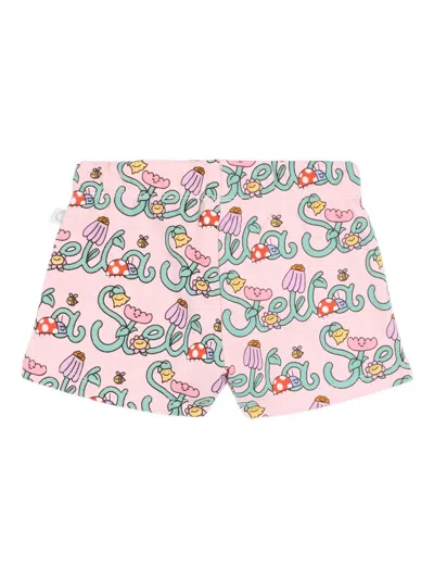 Stella Mccartney Logo-print Shorts In Pink