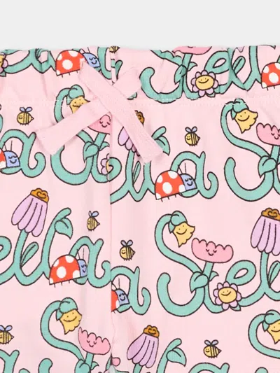 Stella Mccartney Logo-print Shorts In Pink