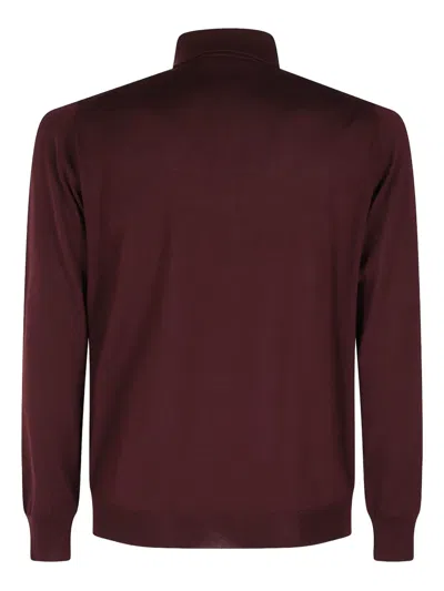 Filippo De Laurentiis Long-sleeve Polo Shirt In Red
