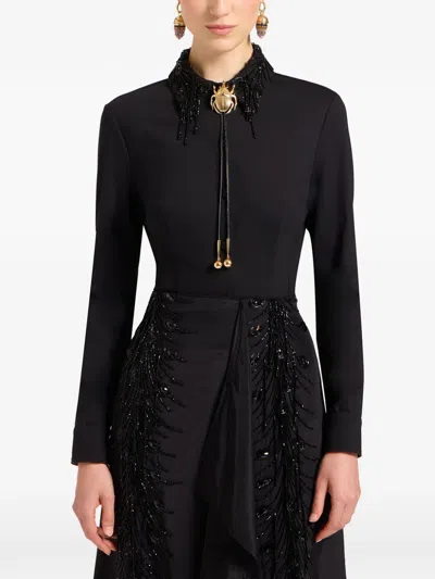 La Doublej Fitted Shirt In Solid Black In Black