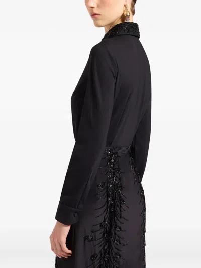 La Doublej Fitted Shirt In Solid Black In Black