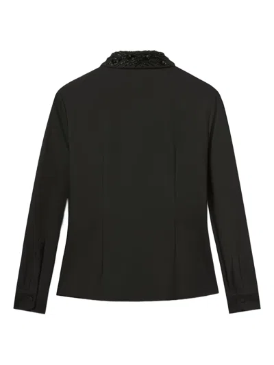 La Doublej Fitted Shirt In Solid Black In Black