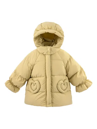 Mimi Tutu Heart-pocket Puffer Jacket In Yellow
