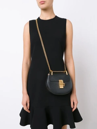 Shop Chloé Mini Drew Shoulder Bag In Black