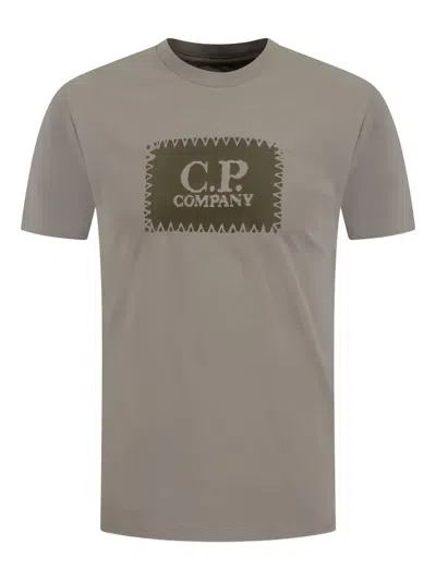C.p. Company Logo-print T-shirt In Neutral
