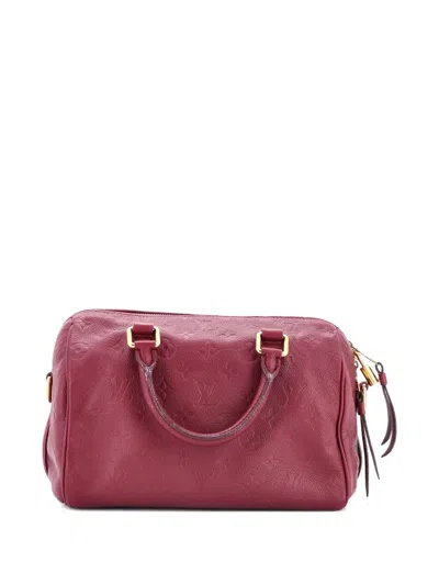 Pre-owned Louis Vuitton Speedy Bandouliere Bag Monogram Empreinte Leather 30 Satchel In Pink