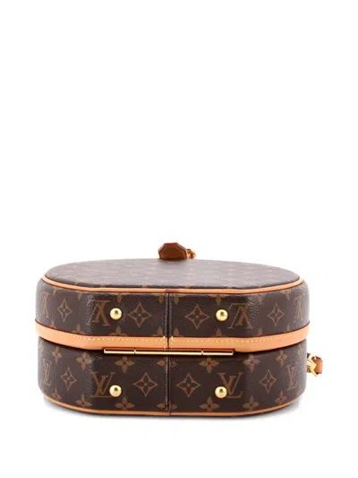 Pre-owned Louis Vuitton Petite Boite Chapeau Bag Monogram Canvas Crossbody Bag In Brown