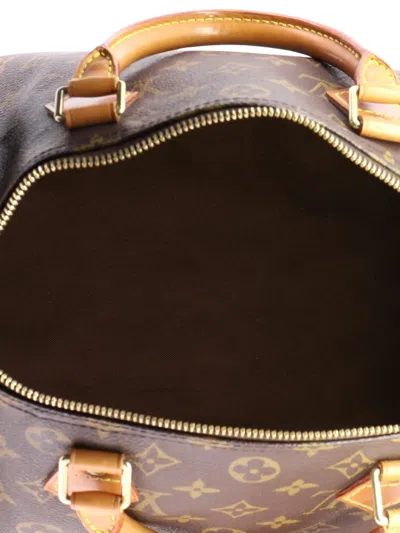 Pre-owned Louis Vuitton Speedy Handbag Monogram Canvas 30 Satchel In Brown